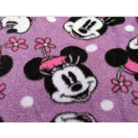 Minnie Mouse Disney Woman's Lounge Pants Size M (8/10) Purple Fluffy Fleece - Picture 5 of 6